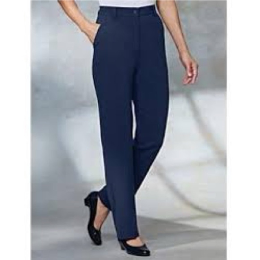 Sag Harbor Navy Stretch Straight Leg Pants